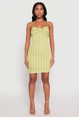 Womens Almost Famous Sweetheart Tie Front Mini Dress, Green,