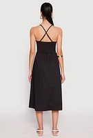 Womens Almost Famous Sleeveless Empire Waist Midi Dress,