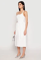 Womens Almost Famous Sleeveless Empire Waist Midi Dress, White, Size S