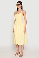 Womens Almost Famous Sleeveless Empire Waist Midi Dress, Yellow, Size M