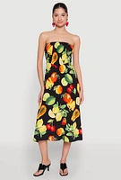 Womens Almost Famous Assorted Fruit Smocked Dress, Multi,