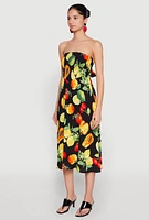 Womens Almost Famous Assorted Fruit Smocked Dress, Multi,