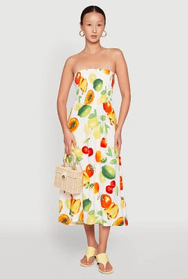 Womens Almost Famous Assorted Fruit Smocked Dress, Multi,