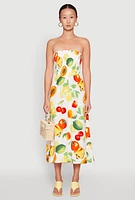Womens Almost Famous Assorted Fruit Smocked Dress, Multi,