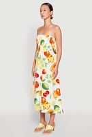 Womens Almost Famous Assorted Fruit Smocked Dress, Multi,