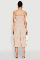 Womens Almost Famous Smocked Empire Waist Tiered Dress,