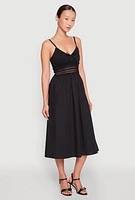 Womens Almost Famous Crochet Empire Waist Midi Dress,