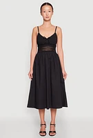 Womens Almost Famous Crochet Empire Waist Midi Dress,