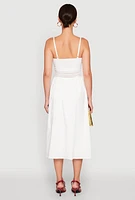 Womens Almost Famous Crochet Empire Waist Midi Dress, White, Size XL