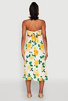 Womens Almost Famous Floral Print Smocked Midi Dress, Multi,