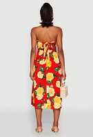 Womens Almost Famous Floral Print Smocked Midi Dress, Multi, Size XL