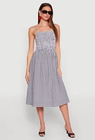 Womens Almost Famous Cut Out Back Gingham Dress, Multi, Size L