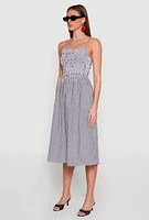 Womens Almost Famous Cut Out Back Gingham Dress, Multi, Size L