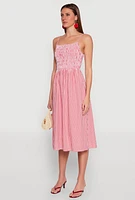 Womens Almost Famous Cut Out Back Gingham Dress, Red,