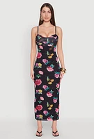 Womens Almost Famous Mesh Cowl Neck Maxi Dress, Black, Size XL