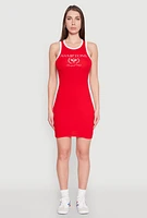 Womens Contrast Trim Hamptons Graphic Mini Dress, Red, Size M
