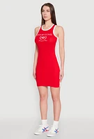 Womens Contrast Trim Hamptons Graphic Mini Dress, Red, Size M