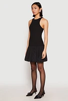 Womens Almost Famous Racerback Tank Bubble Hem Dress,