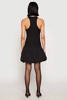 Womens Almost Famous Racerback Tank Bubble Hem Dress,