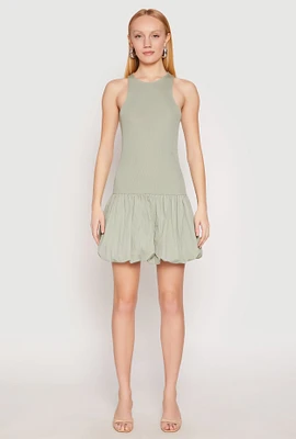 Womens Almost Famous Racerback Tank Bubble Hem Dress,