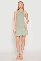 Womens Almost Famous Racerback Tank Bubble Hem Dress,