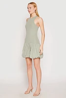 Womens Almost Famous Racerback Tank Bubble Hem Dress,