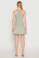 Womens Almost Famous Racerback Tank Bubble Hem Dress, Green, Size M