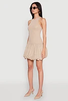 Womens Almost Famous Racerback Tank Bubble Hem Dress,