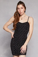 Womens Almost Famous Lace Detail Patterned Cami Dress, Black, Size XL