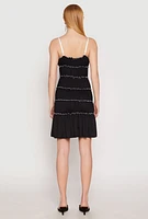 Womens Almost Famous Bow Contrast Tiered Dress, Black, Size XL