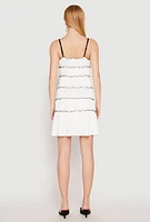 Womens Almost Famous Bow Contrast Tiered Dress, White, Size L