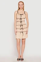 Womens Almost Famous Bow Contrast Tiered Dress,