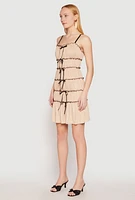 Womens Almost Famous Bow Contrast Tiered Dress,