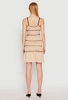 Womens Almost Famous Bow Contrast Tiered Dress,