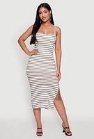 Womens Madden Girl Striped Textured Knit Cami Dress, Multi, Size XL
