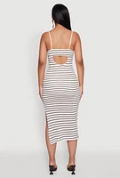 Womens Madden Girl Striped Textured Knit Cami Dress, Multi, Size XL