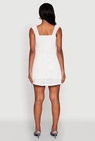 Womens Madden Girl Cap Sleeve Lace Mini Dress, White, Size XL