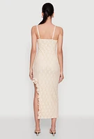 Womens Madden Girl Lace Asymmetrical Dress with Ruffles, Beige, Size M