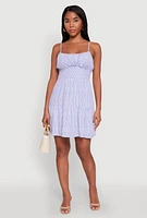 Womens Madden Girl Tiered Sleeveless Empire Waist Dress, Blue, Size M