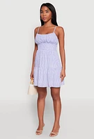 Womens Madden Girl Tiered Sleeveless Empire Waist Dress, Blue, Size M