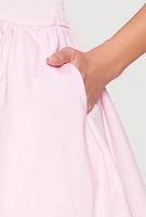 Womens Halter Button Front Skater Dress,