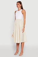 Womens Tank Maxi Skater Dress, Beige, Size M