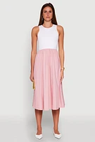 Womens Tank Maxi Skater Dress, Pink, Size S
