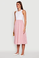 Womens Tank Maxi Skater Dress, Pink, Size S