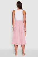 Womens Tank Maxi Skater Dress, Pink, Size S