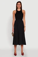 Womens Keyhole Racerback Maxi Dress, Black, Size XL