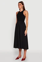 Womens Keyhole Racerback Maxi Dress, Black, Size XL