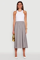 Womens Keyhole Racerback Maxi Dress, Grey, Size M