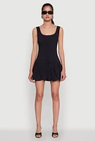Womens Madden Girl Button Front Mini Bubble Hem Dress, Black, Size S