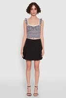 Womens Trendy High Waisted Pleated Skort with Cargo Pockets, Black, Size XL